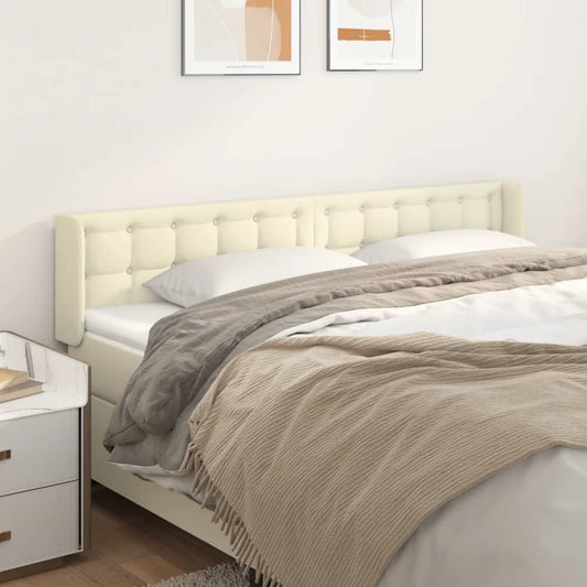 vidaXL Κεφαλάρι με Πτερύγια Κρεμ 163x16x78/88 εκ. Συνθετικό Δέρμα