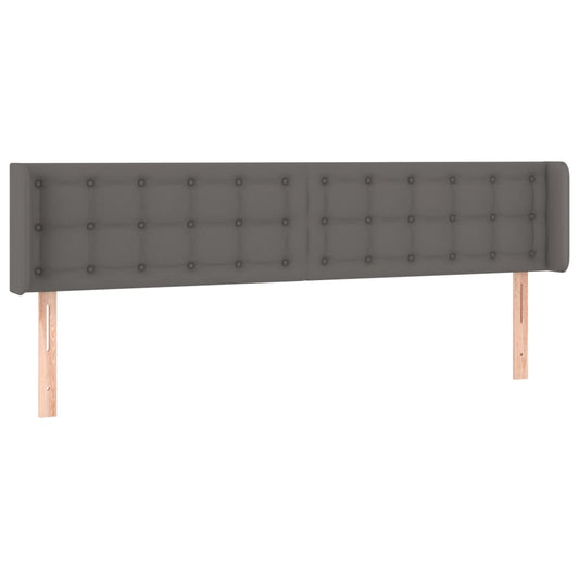 vidaXL Κεφαλάρι με Πτερύγια Γκρι 163x16x78/88 εκ. Συνθετικό Δέρμα