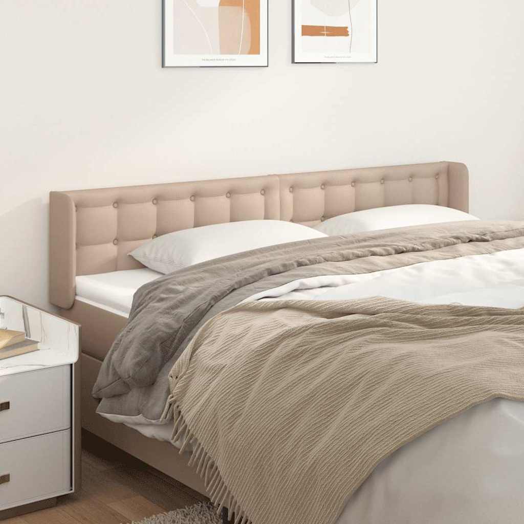 vidaXL Κεφαλάρι με Πτερύγια Καπουτσίνο 163x16x78/88εκ. Συνθετικό Δέρμα