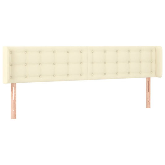 vidaXL Κεφαλάρι με Πτερύγια Κρεμ 183x16x78/88 εκ. Συνθετικό Δέρμα