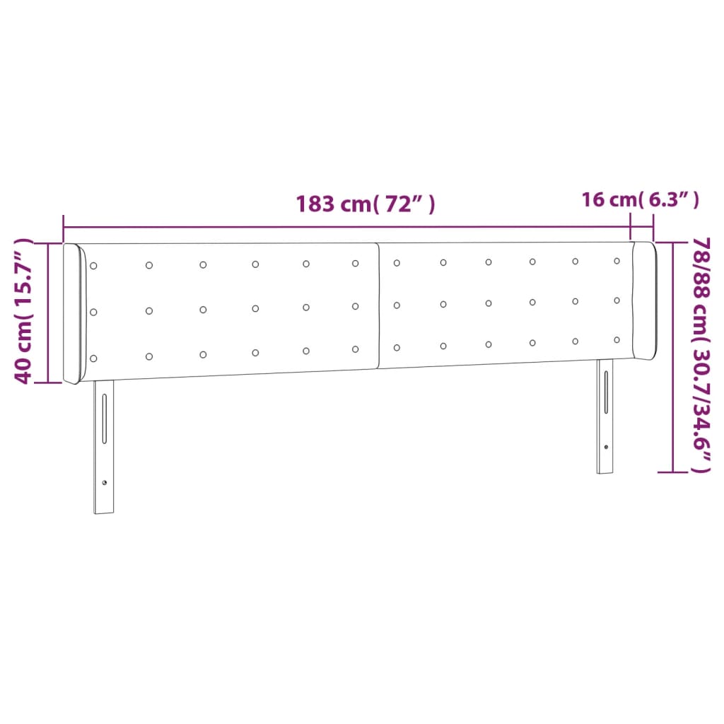 vidaXL Κεφαλάρι με Πτερύγια Κρεμ 183x16x78/88 εκ. Συνθετικό Δέρμα