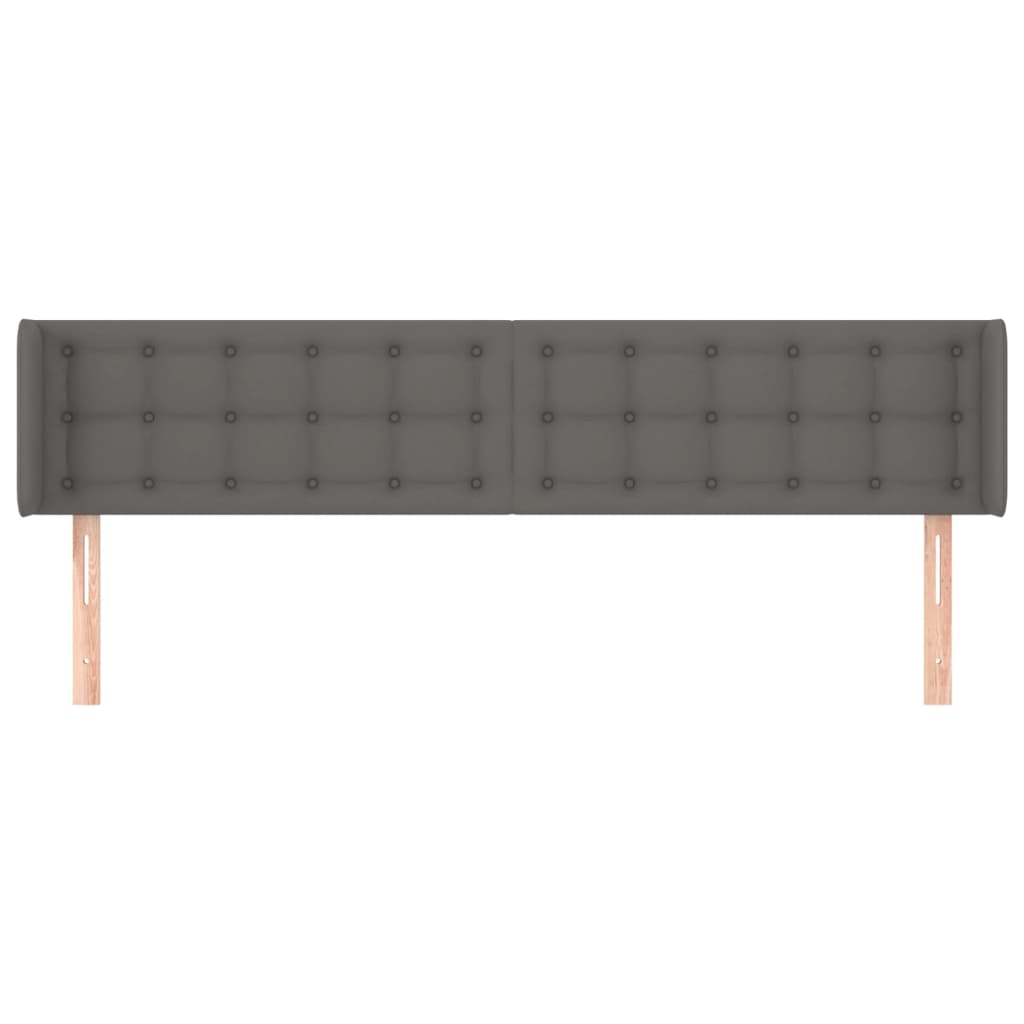 vidaXL Κεφαλάρι με Πτερύγια Γκρι 183x16x78/88εκ. Συνθετικό Δέρμα