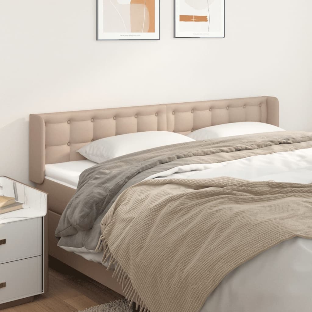 vidaXL Κεφαλάρι με Πτερύγια Καπουτσίνο 183x16x78/88εκ. Συνθετικό Δέρμα