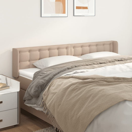 vidaXL Κεφαλάρι με Πτερύγια Καπουτσίνο 183x16x78/88εκ. Συνθετικό Δέρμα