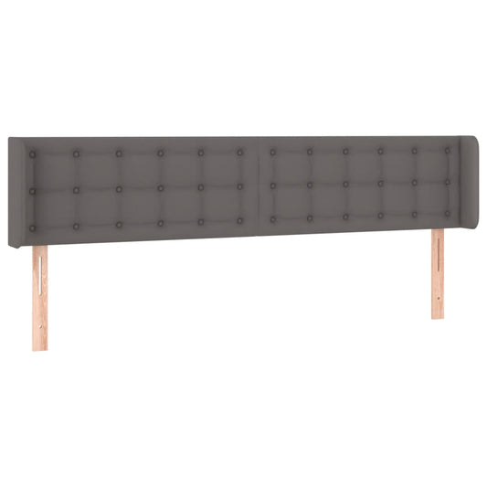vidaXL Κεφαλάρι με Πτερύγια Γκρι 203x16x78/88 εκ. Συνθετικό Δέρμα