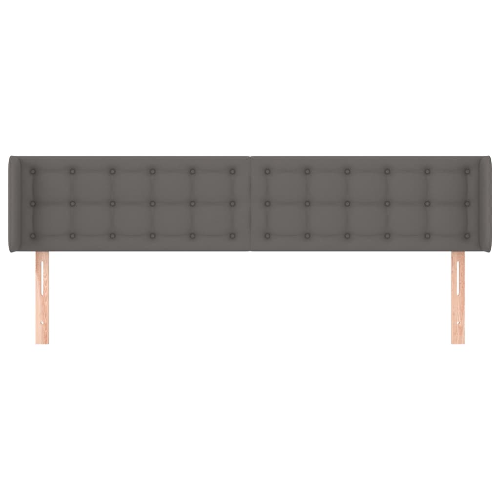 vidaXL Κεφαλάρι με Πτερύγια Γκρι 203x16x78/88 εκ. Συνθετικό Δέρμα