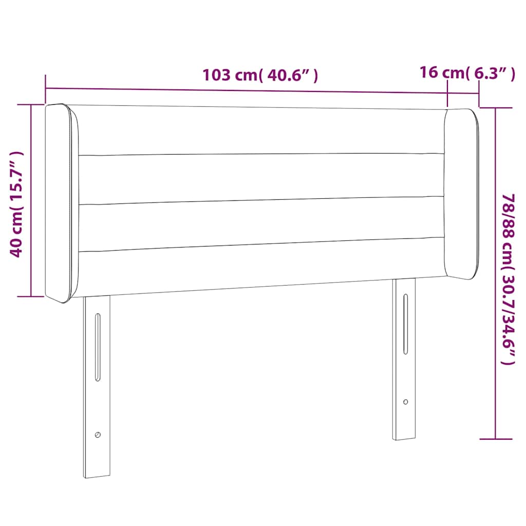 vidaXL Κεφαλάρι με Πτερύγια Σκούρο Καφέ 103x16x78/88 εκ. Υφασμάτινο