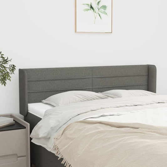 vidaXL Κεφαλάρι με Πτερύγια Σκούρο Γκρι 147x16x78/88 εκ. Υφασμάτινο