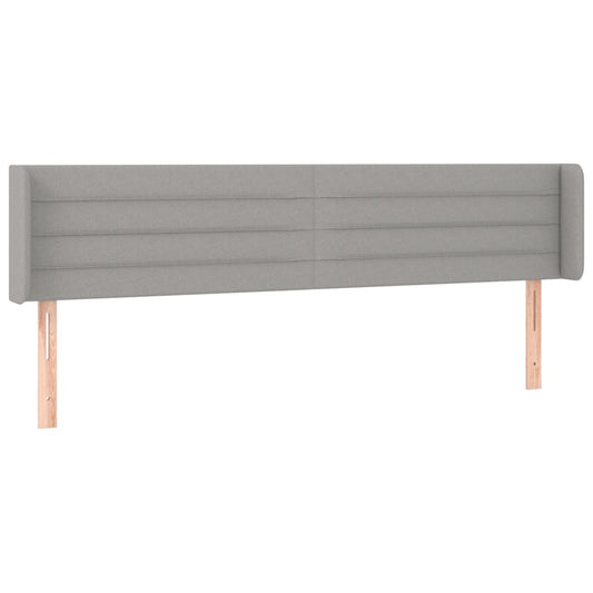 vidaXL Κεφαλάρι με Πτερύγια Ανοιχτό Γκρι 203x16x78/88 εκ. Υφασμάτινο