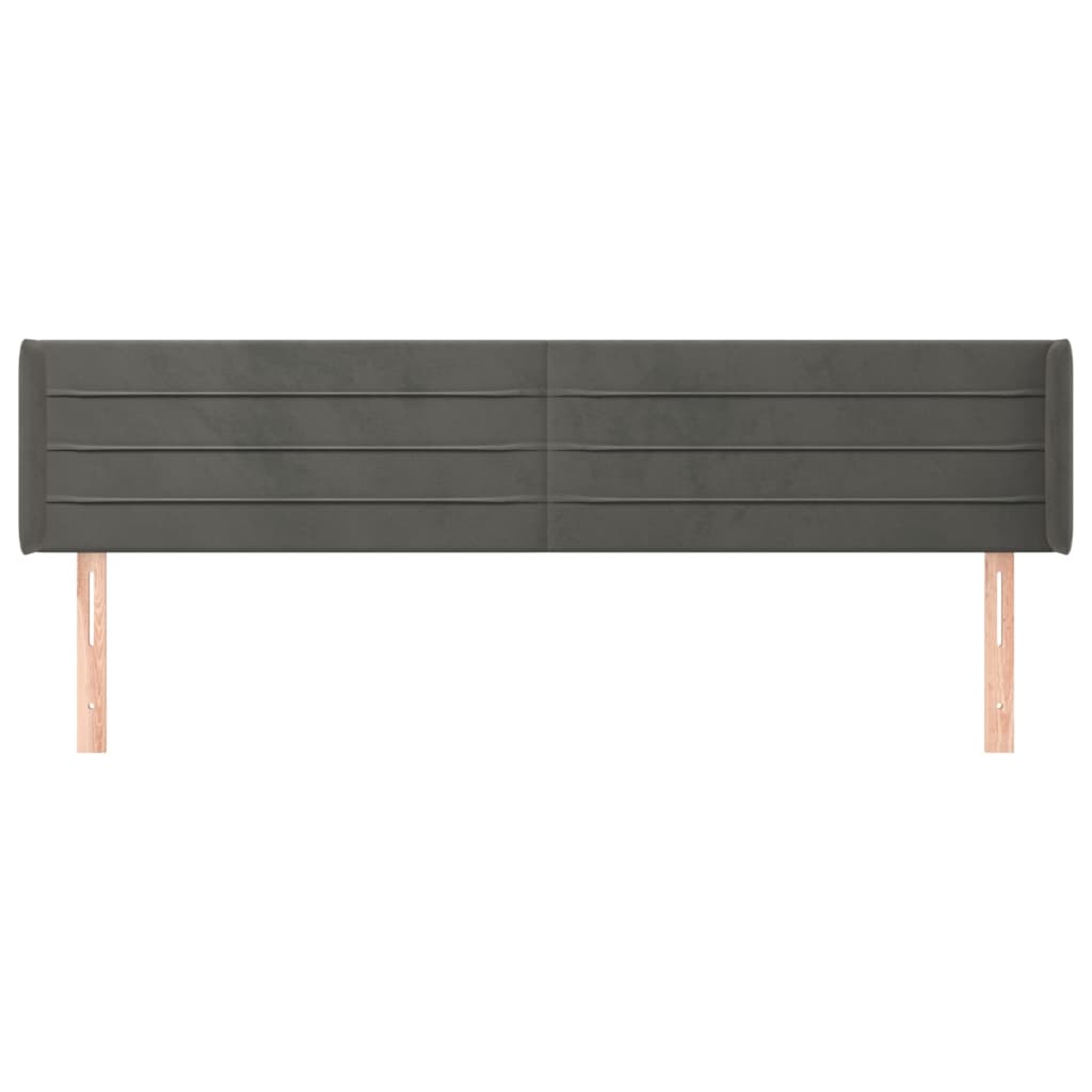vidaXL Κεφαλάρι με Πτερύγια Σκούρο Γκρι 163x16x78/88 εκ. Βελούδινο