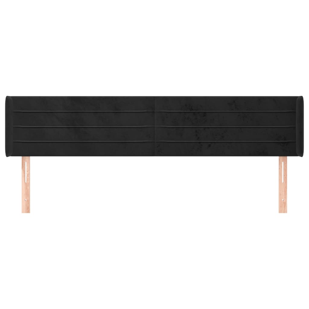 vidaXL Κεφαλάρι με Πτερύγια Μαύρο 163x16x78/88 εκ. Βελούδινο