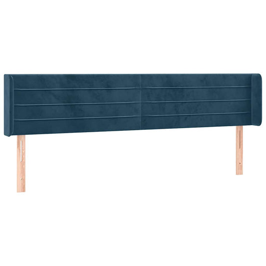 vidaXL Κεφαλάρι με Πτερύγια Σκούρο Μπλε 163x16x78/88 εκ. Βελούδινο