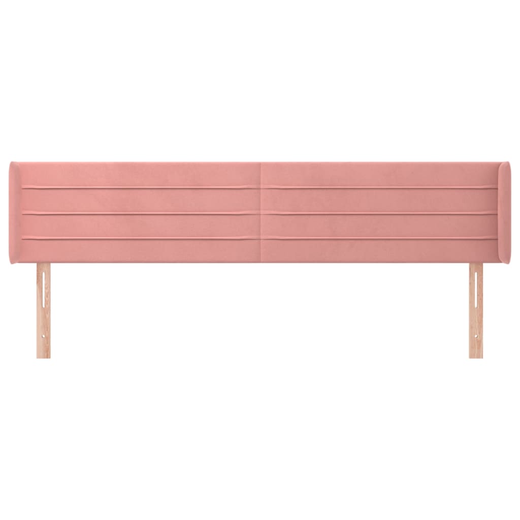 vidaXL Κεφαλάρι με Πτερύγια Ροζ 183x16x78/88 εκ. Βελούδινο