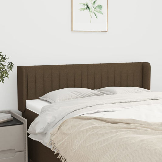 vidaXL Κεφαλάρι με Πτερύγια Σκούρο Καφέ 147x16x78/88 εκ. Υφασμάτινο