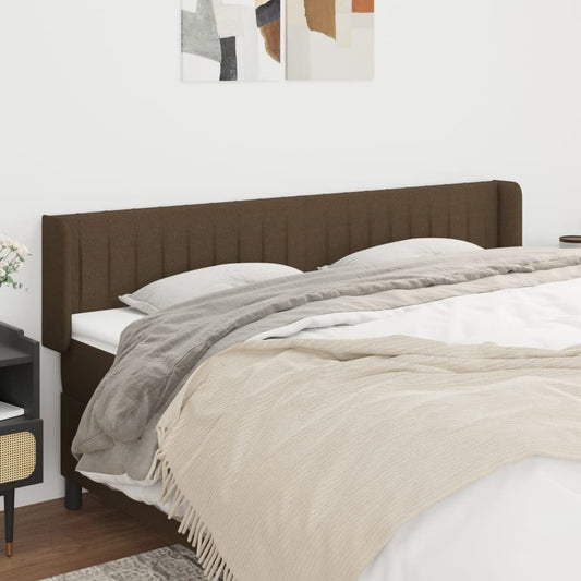 vidaXL Κεφαλάρι με Πτερύγια Σκούρο Καφέ 163x16x78/88 εκ. Υφασμάτινο