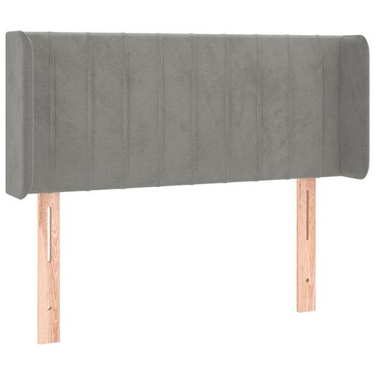 vidaXL Κεφαλάρι με Πτερύγια Ανοιχτό Γκρι 83x16x78/88 εκ. Βελούδινο