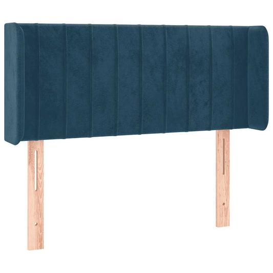 vidaXL Κεφαλάρι με Πτερύγια Σκούρο Μπλε 93x16x78/88 εκ. Βελούδινο