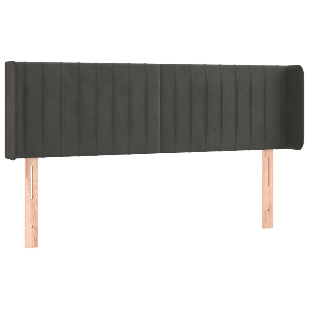 vidaXL Κεφαλάρι με Πτερύγια Σκούρο Γκρι 147x16x78/88 εκ. Βελούδινο