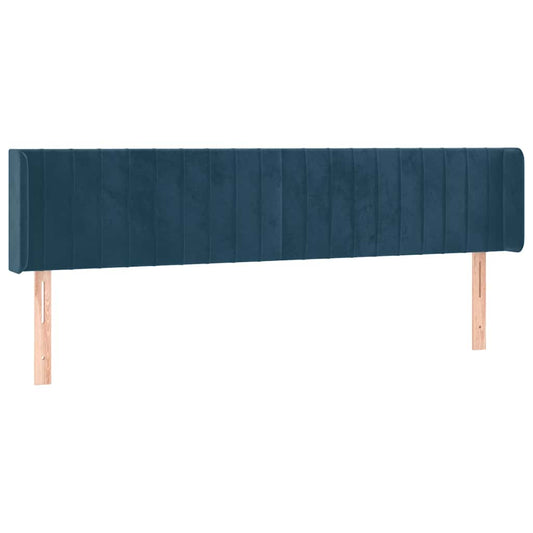 vidaXL Κεφαλάρι με Πτερύγια Σκούρο Μπλε 163x16x78/88 εκ. Βελούδινο