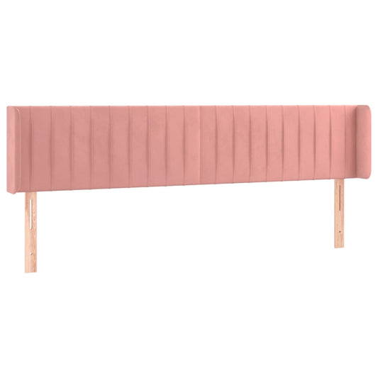 vidaXL Κεφαλάρι με Πτερύγια Ροζ 163x16x78/88 εκ. Βελούδινο