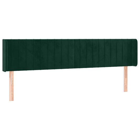 vidaXL Κεφαλάρι με Πτερύγια Σκούρο Πράσινο 183x16x78/88 εκ. Βελούδινο