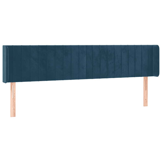 vidaXL Κεφαλάρι με Πτερύγια Σκούρο Μπλε 183x16x78/88 εκ. Βελούδινο