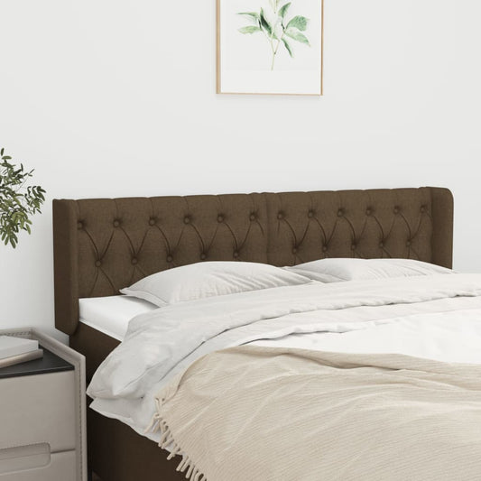 vidaXL Κεφαλάρι με Πτερύγια Σκούρο Καφέ 163x16x78/88 εκ. Υφασμάτινο