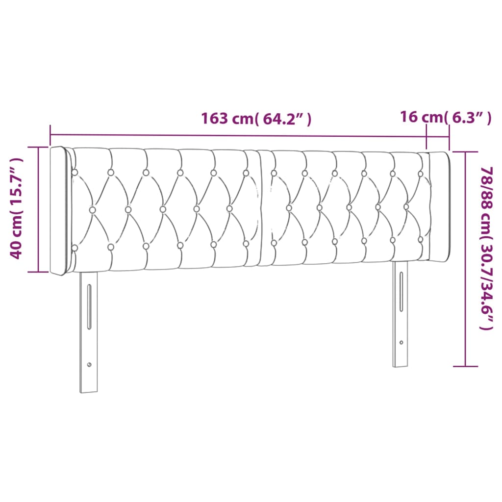 vidaXL Κεφαλάρι με Πτερύγια Taupe 163x16x78/88 εκ. Υφασμάτινο
