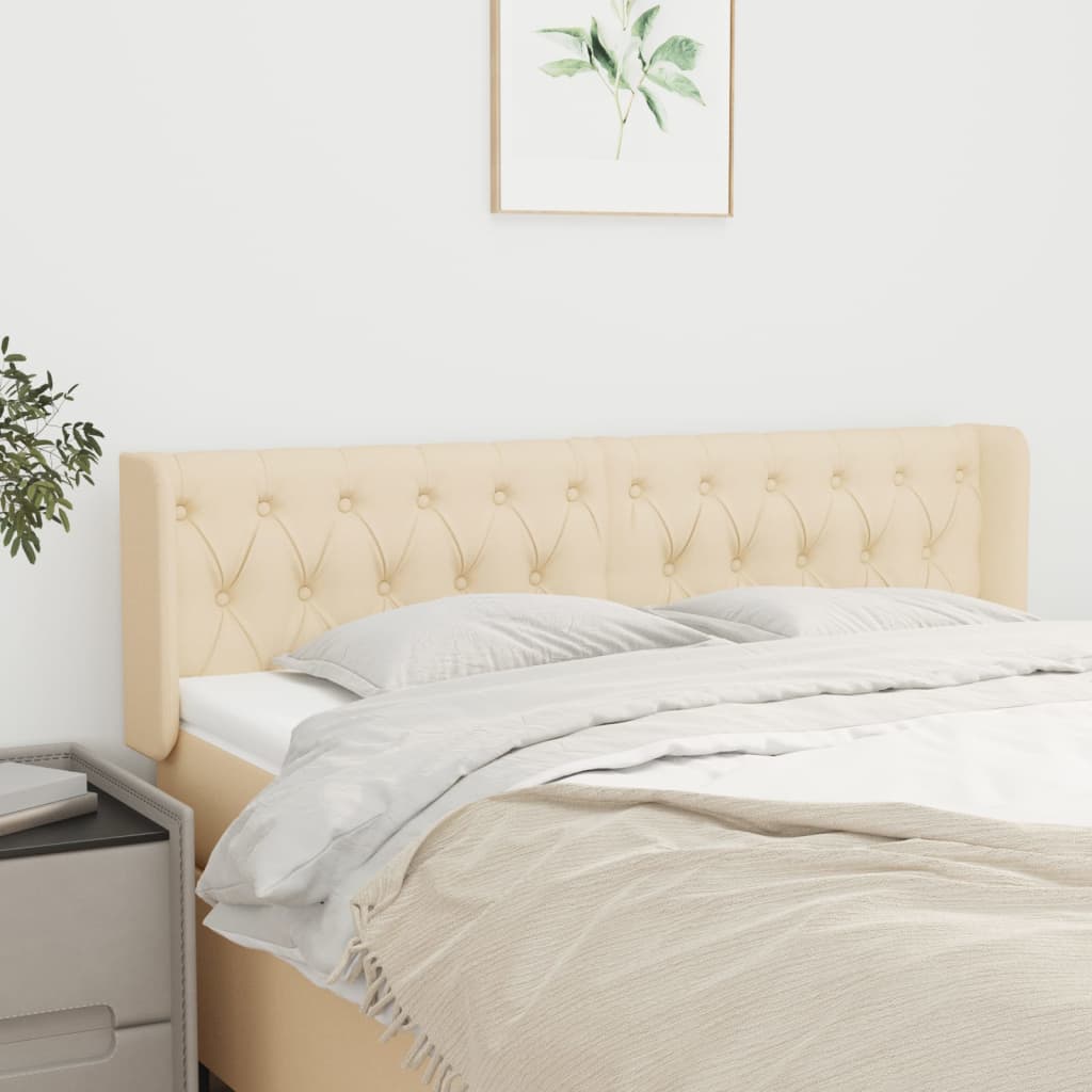 vidaXL Κεφαλάρι με Πτερύγια Κρεμ 163x16x78/88 εκ. Υφασμάτινο