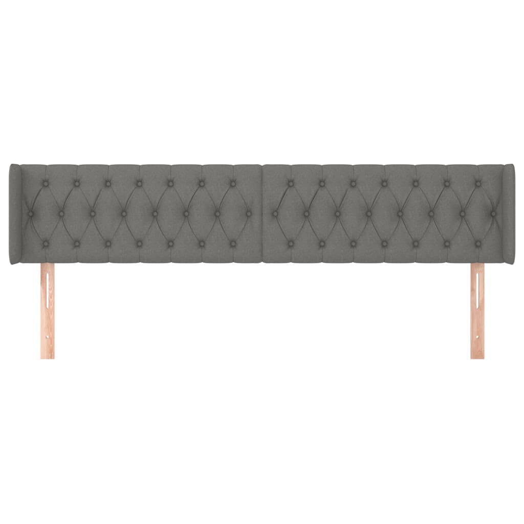 vidaXL Κεφαλάρι με Πτερύγια Σκούρο Γκρι 183x16x78/88 εκ. Υφασμάτινο