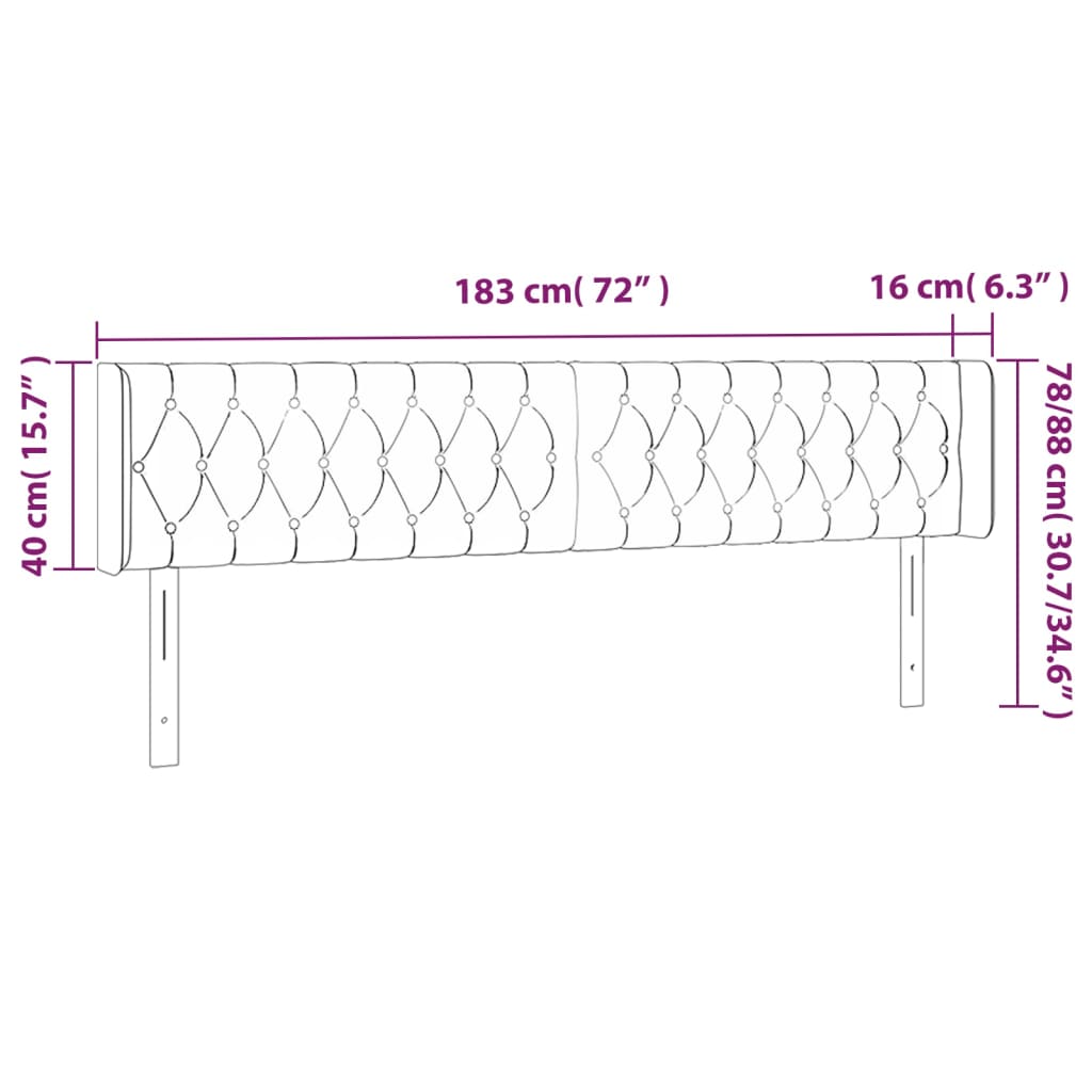 vidaXL Κεφαλάρι με Πτερύγια Taupe 183x16x78/88 εκ. Υφασμάτινο
