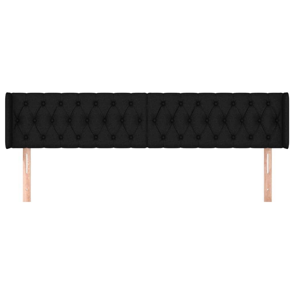 vidaXL Κεφαλάρι με Πτερύγια Μαύρο 203x16x78/88 εκ. Υφασμάτινο