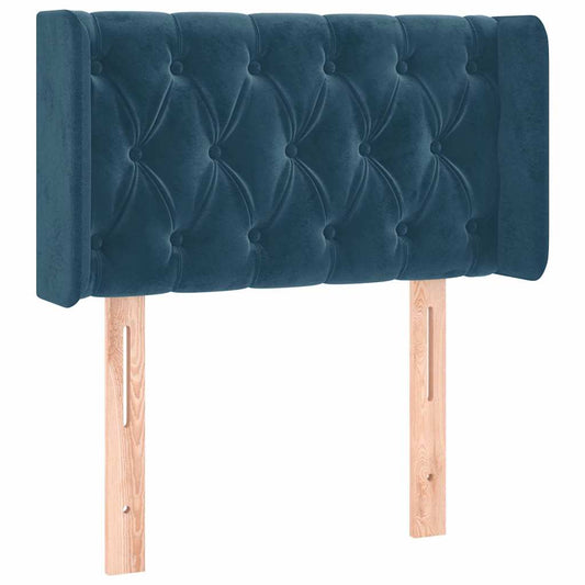 vidaXL Κεφαλάρι με Πτερύγια Σκούρο Μπλε 83x16x78/88 εκ. Βελούδινο