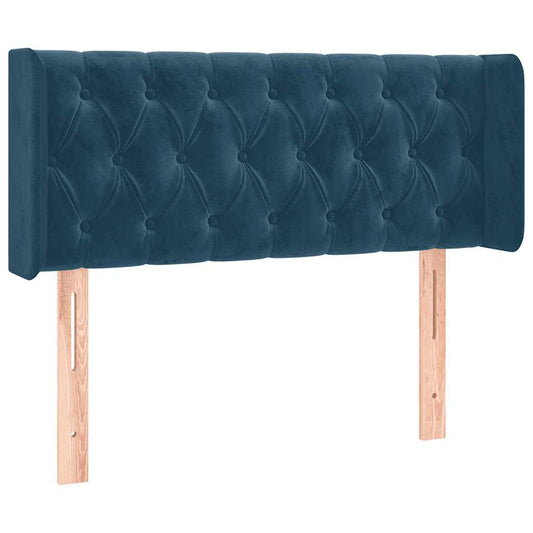 vidaXL Κεφαλάρι με Πτερύγια Σκούρο Μπλε 93x16x78/88 εκ. Βελούδινο