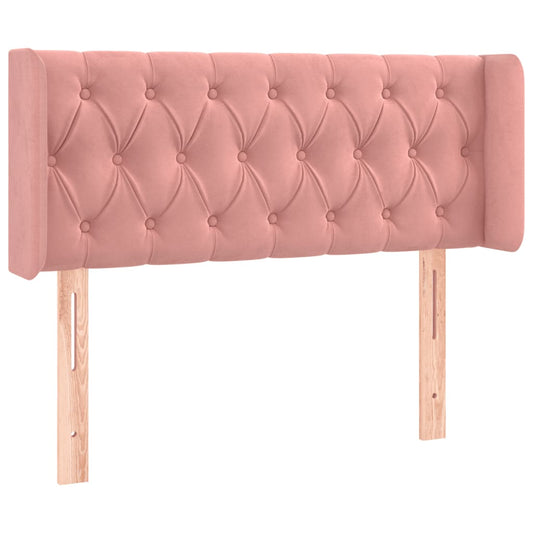 vidaXL Κεφαλάρι με Πτερύγια Ροζ 93x16x78/88 εκ. Βελούδινο