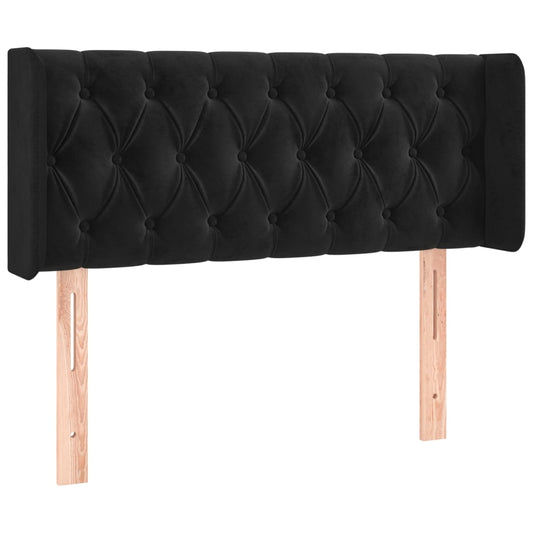 vidaXL Κεφαλάρι με Πτερύγια Μαύρο 103x16x78/88 εκ. Βελούδινο