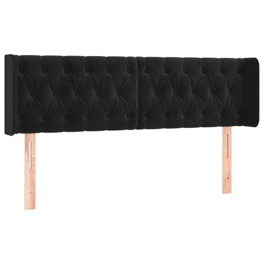 vidaXL Κεφαλάρι με Πτερύγια Μαύρο 147x16x78/88 εκ. Βελούδινο