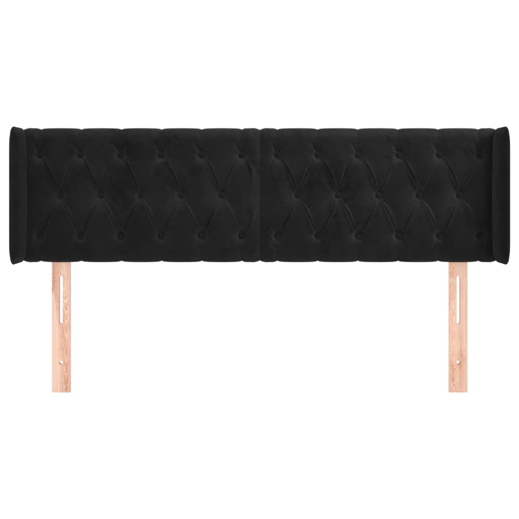 vidaXL Κεφαλάρι με Πτερύγια Μαύρο 147x16x78/88 εκ. Βελούδινο