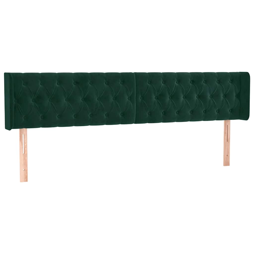 vidaXL Κεφαλάρι με Πτερύγια Σκούρο Πράσινο 183x16x78/88 εκ. Βελούδινο