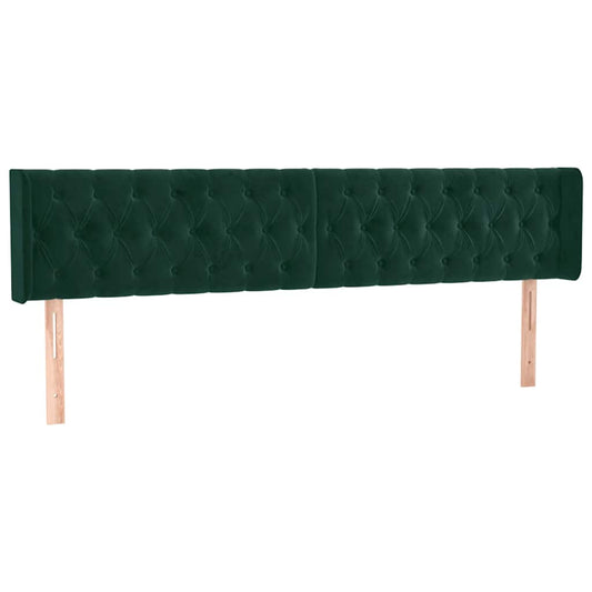 vidaXL Κεφαλάρι με Πτερύγια Σκούρο Πράσινο 183x16x78/88 εκ. Βελούδινο