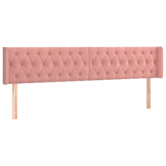 vidaXL Κεφαλάρι με Πτερύγια Ροζ 183x16x78/88 εκ. Βελούδινο
