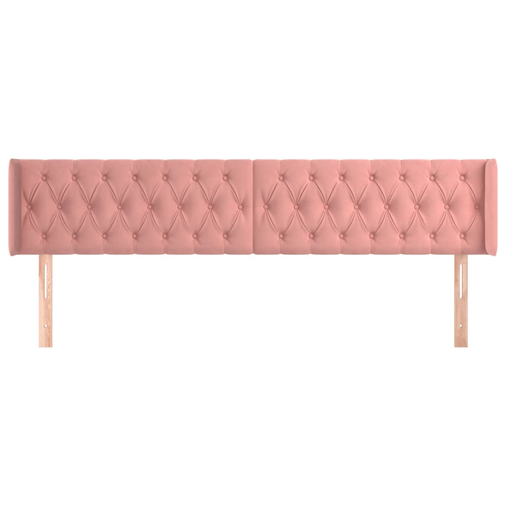 vidaXL Κεφαλάρι με Πτερύγια Ροζ 183x16x78/88 εκ. Βελούδινο