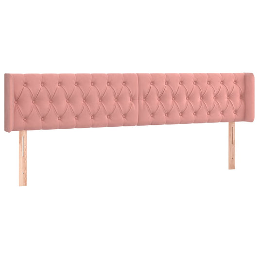 vidaXL Κεφαλάρι με Πτερύγια Ροζ 203x16x78/88 εκ. Βελούδινο