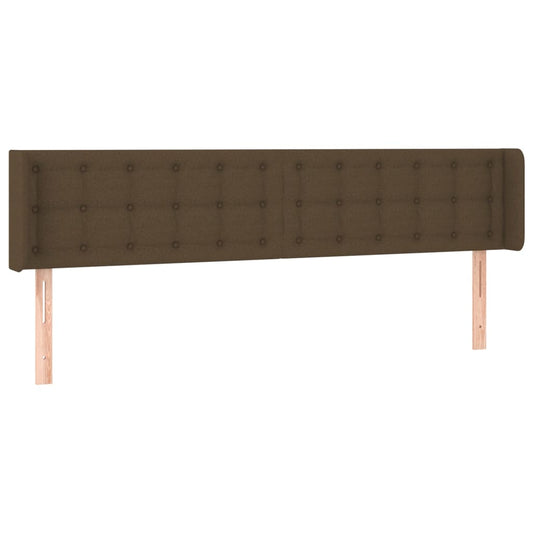 vidaXL Κεφαλάρι με Πτερύγια Σκούρο Καφέ 163x16x78/88 εκ. Υφασμάτινο