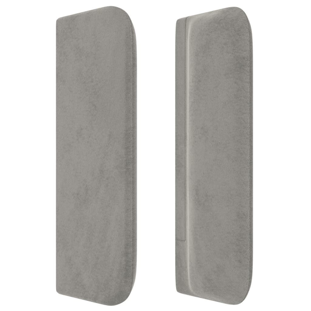 vidaXL Κεφαλάρι με Πτερύγια Ανοιχτό Γκρι 93x16x78/88 εκ. Βελούδινο