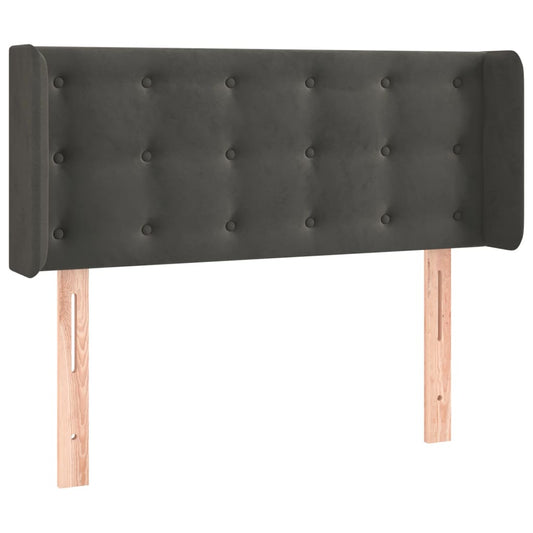 vidaXL Κεφαλάρι με Πτερύγια Σκούρο Γκρι 93x16x78/88 εκ. Βελούδινο