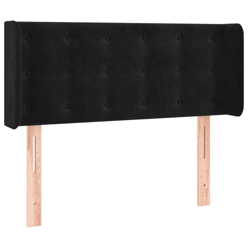 vidaXL Κεφαλάρι με Πτερύγια Μαύρο 93x16x78/88 εκ. Βελούδινο