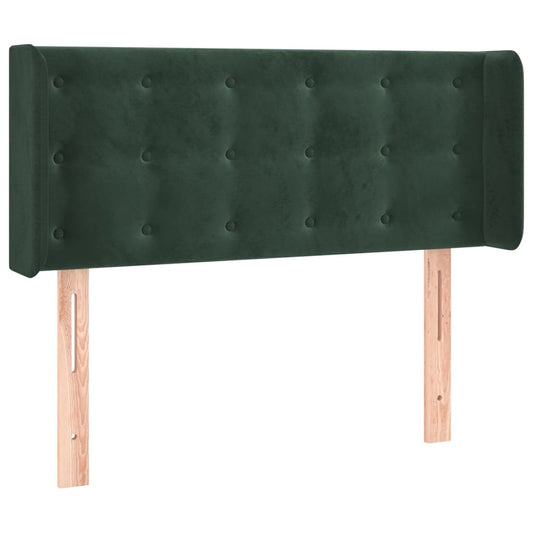 vidaXL Κεφαλάρι με Πτερύγια Σκούρο Πράσινο 93x16x78/88 εκ. Βελούδινο