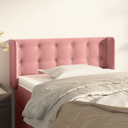 vidaXL Κεφαλάρι με Πτερύγια Ροζ 93x16x78/88 εκ. Βελούδινο