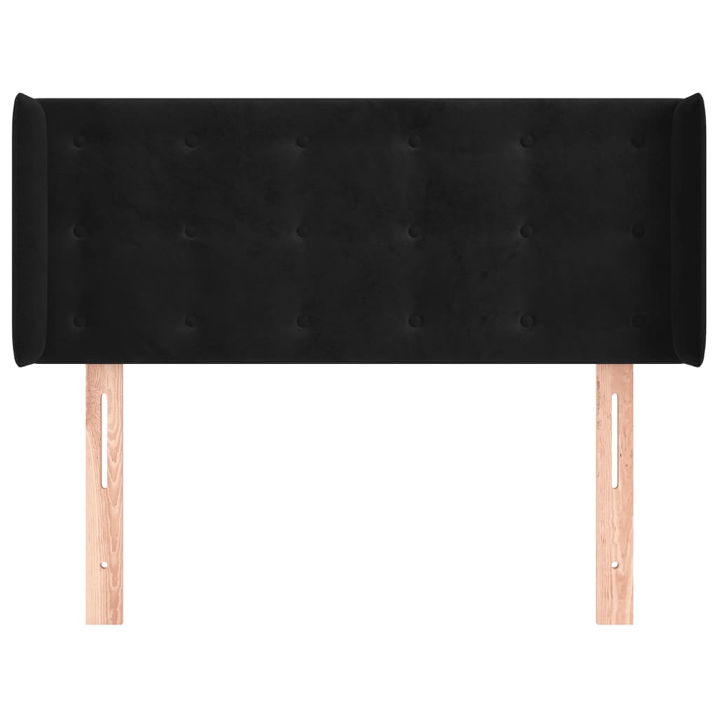 vidaXL Κεφαλάρι με Πτερύγια Μαύρο 103x16x78/88 εκ. Βελούδινο